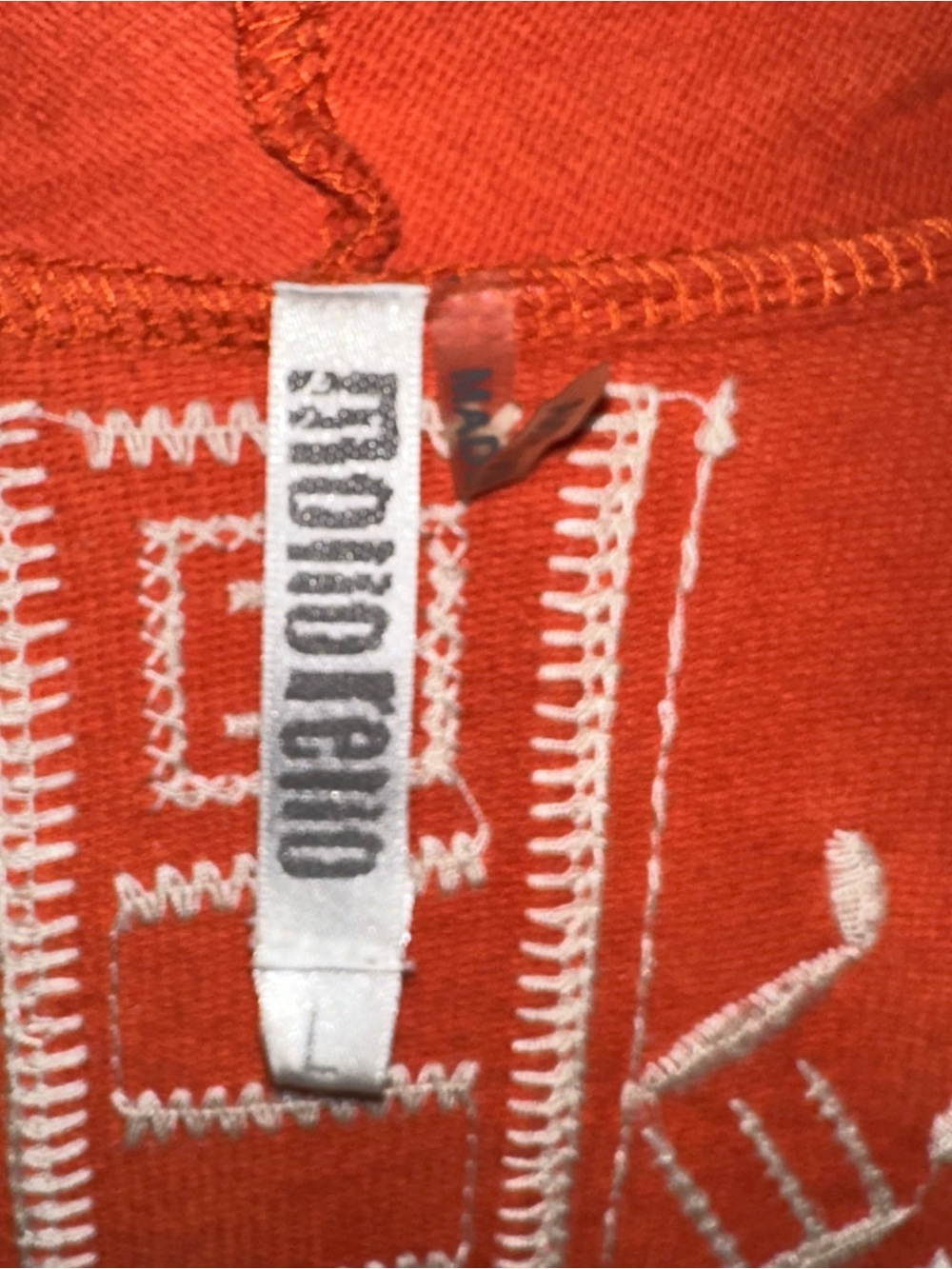 Monoreno Orange Embroidered Ruffle-Front Shrug - Picture 7 of 8
